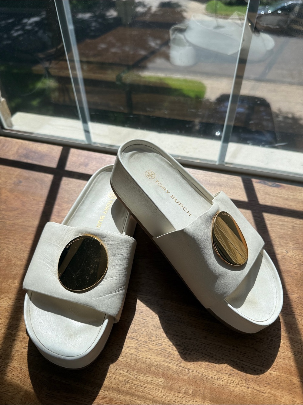 Tory Burch Patos Slide in New Ivory